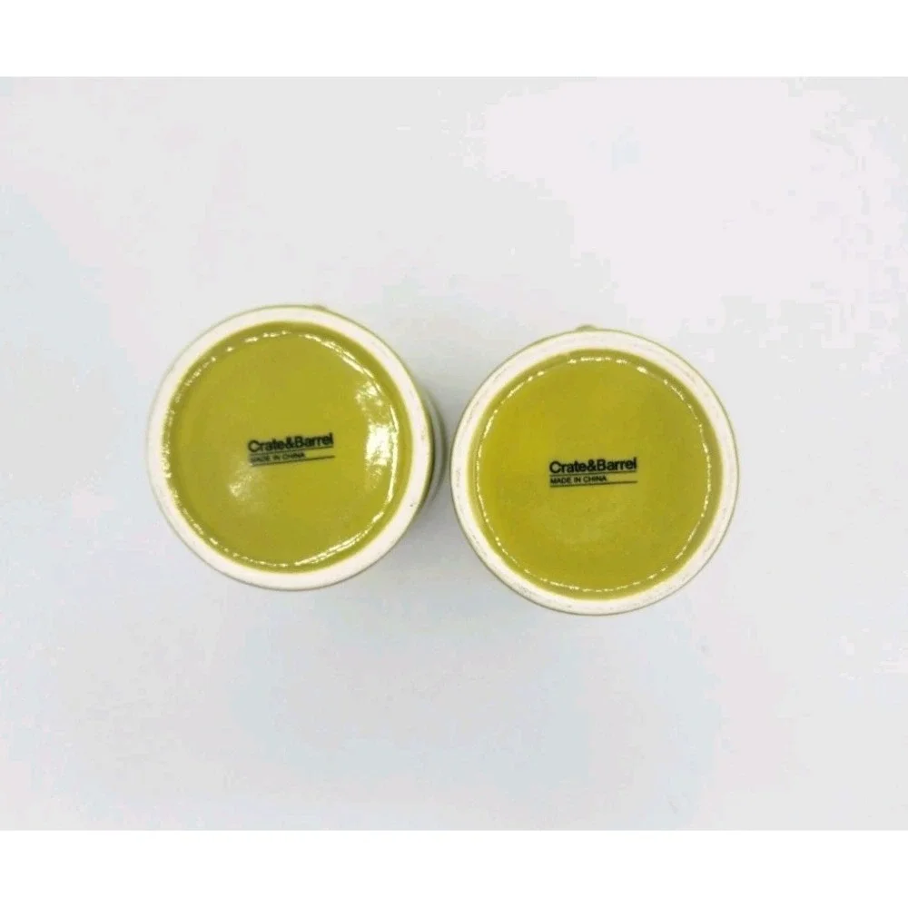 Pair Of Crate and‎ Barrel Lime Green Tiki Tall Hurricane Glasses by Jane Dixon